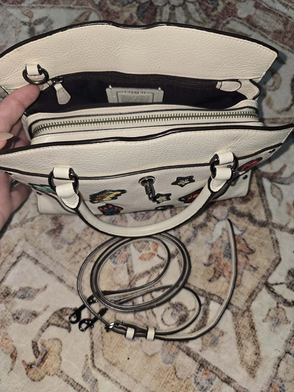 Coach 57722 Mercer 24 Leather Sachel In Chalk - Picture 5 of 11